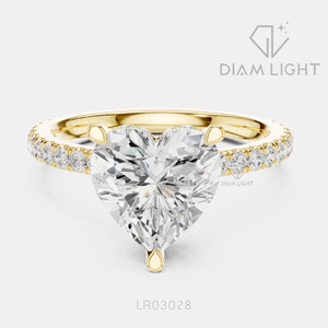 2.55CT Heart Cut Lab Grown Diamond <b>Ring</b> in 14K White Gold with IGI Certified F+ Color VS+ Clarity Elegant Engagement <b>Ring</b> Gift - Product Image 3