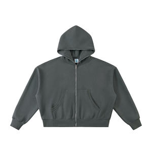 Sweat à capuche unisexe léger en coton pour homme et femme, coupe ample, style vintage, en polaire, séchage rapide, écologique, délavé à l'acide, avec poche - Product Image 3