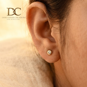 Pendientes de Diamantes Cultivados en Laboratorio con Certificado IGI, Oro Amarillo Sólido de 14 Quilates, Corte Brillante Redondo, Joyería para Mujer, Boda, Fiesta - Product Image 5