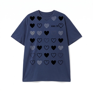 T-shirt personnalisé pour femme 2026 avec motif cœur, en jersey uni, décontracté, à manches courtes, en coton, style vêtement, vente en gros - Product Image 3