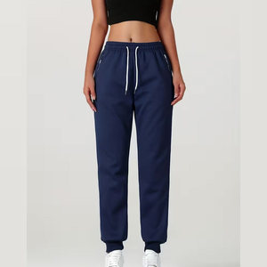 Pantalon de jogging ajusté en molleton de coton respirant et à séchage rapide pour femme, taille mi-haute, coupe droite, idéal pour l'entraînement décontracté en hiver – Vente en gros et personnalisation - Product Image 2