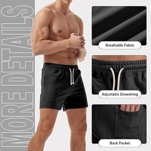 Pantalones Cortos Deportivos para Hombre, 100% Poliéster, Casuales, para Fitness, Gimnasio, con Bolsillos Laterales, Ecológicos y Transpirables - Product Image 3