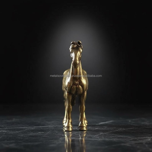 Figurine de cheval gravée en laiton massif, style moderne/ancien, statue décorative pour la maison, le salon et le bureau - Product Image 2