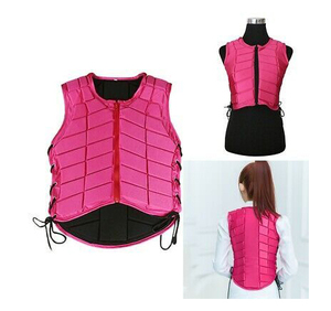 <b>Red</b> Equestrian Riding Vest Unisex Neoprene Safety Protector Sleeveless Drawstring Closure Breathable Solid Design - Product Image 4
