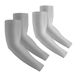 Nuevas Mangas Protectoras de Poliéster Sólido Premium UPF50+ de Tres Cuartos de Longitud, Color Naranja y Blanco, Protección Solar para Hombre, Varios Colores - Product Image 2