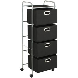 Carrello portaoggetti nero e argento - Product Image 3