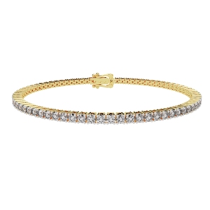 10K Solid Gold Rhodium Plated Lab Grown Brilliant Cut Color E Diamond Trendy Tennis Bracelet IGI Certified for Women&<b>Men</b> - Product Image 4