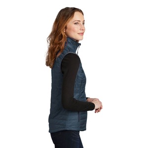 Chaleco Acolchado de Color Sólido para Mujer con Cierre de Cremallera, Cuello Alto, Resistente al Viento, Estilo Casual - Product Image 4