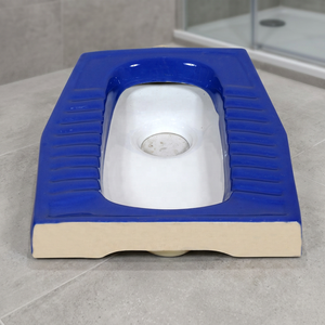 Vistaar Dark Blue Porcelain Eastern Squatting <b>Pan</b> Rustic Style WC Toilet Commode <b>Ceramic</b> Sanitary Ware Export India - Product Image 1