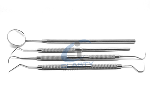 Kit de 4 outils de nettoyage dentaire en acier inoxydable : gratte-tartre et cure-dents, miroir buccal - Product Image 6