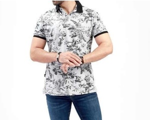 Polos personnalisés de haute qualité, écologiques, respirants, grande taille, manches courtes, imprimés par sublimation florale, avec logo personnalisé - Product Image 2