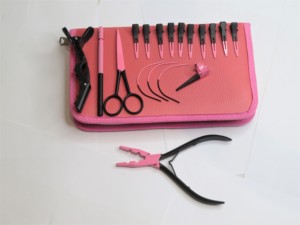 Nouvel arrivage : Kit d'outils pour extensions capillaires en acier inoxydable à maintien robuste, comprenant Pince à bandes adhésives, Pince de pose de micro-anneaux, Ouvre-perles à dents et Outil à boucles - Product Image 6