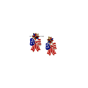 Boucles d'oreilles faites à la main en perles de rocaille, nouveau motif, best-seller, bijoux patriotiques du 4 juillet, cadeau de vacances USA pour femmes - Product Image 5