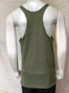 Débardeur sans manches Aero Faster pour homme, vert olive, 100% coton, col rond, respirant, vêtements de sport, logo imprimé numérique - Product Image 6