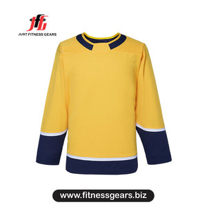 Maillot de hockey sur glace pour homme, col en V, manches longues, polyester anti-humidité, coupe classique adulte, vêtements bicolores - Product Image 3