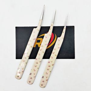 Ensemble de pinces à cils antistatiques en acier inoxydable de qualité supérieure, droites, pour isolation de volume, pour artistes en extensions de cils, OEM ODM, revêtement papier - Product Image 6