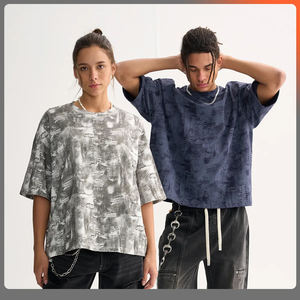Hip Hop Men's Formal <b>Long</b> Sleeve <b>Tshirt</b> Custom Oversized Distress Knitted 100% Cotton 250GSM Quick Dry Breathable Anti-Wrinkle - Product Image 5