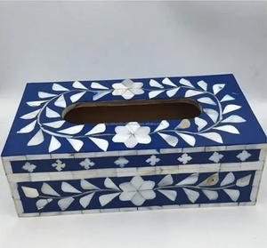 Mother of Pearl MDF Tissue Box Mop Inlay Tissue Box <b>Best</b> Gift for Wife and <b>Friends</b> Car Tissue Box from India - Product Image 3