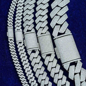 Collar de Plata 925 para Hombre, Estilo HipHop, con Cadena Cubana y Diamantes Redondos Brillantes Cultivados en Laboratorio - Product Image 3