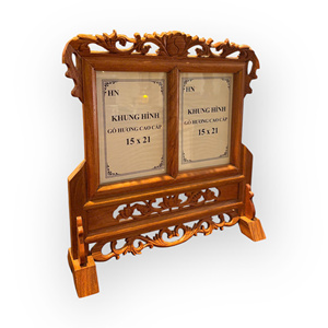 Marco doble para fotos hecho de madera aromática, diseño sencillo, tamaño 15x21 cm. - Product Image 4