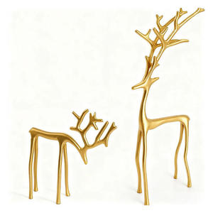 Offre Spéciale : Ornement de renne en aluminium moulé avec sculpture métallique décorative pour cheminées, étagères et décorations de Noël - Product Image 2