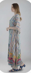 Robe Kaftan Longue en Soie Polyéthylène pour Femmes, Robe Maxi Kaftan pour l'Été, l'Hiver, l'Automne, le Printemps, à Porter Toute l'Année - Product Image 2