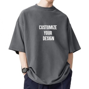 Camiseta Personalizada de Alta Calidad con Estampado Puff, Unisex, de Algodón 100% Pesado, Oversize, Lisa, para Hombre - Product Image 1