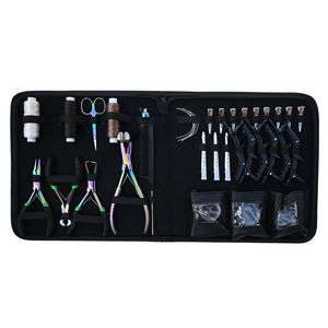 Hair Extension <b>Tool</b> <b>Kit</b> All-in-One Professional Set Microbead Crimping Tap-In Bead Remover Keratin Cutter Scissors Comb Clips - Product Image 1