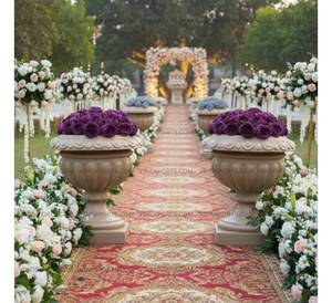 Urna Clásica de Lujo para Bodas, Macetero Decorativo Premium para Pasillos y Entradas en Bodas Indias - Product Image 1