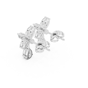 10K White <b>Gold</b> Lab Grown Diamond Marquise Butterfly Drop <b>Earrings</b> with Pear <b>Dangle</b> Rhodium Plated Luxury Women's Jewelry - Product Image 2