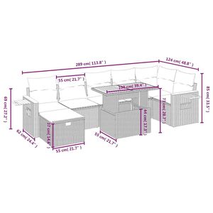Ensemble de canapés de jardin blanc crème et noir - Product Image 4