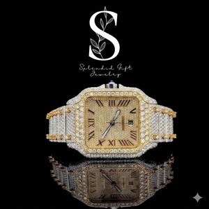 Reloj de Cuarzo para Hombre Ced Out Rapper con Bisel de Acero Inoxidable, Esfera de Cristal de Zafiro, Pantalla Analógica y Resistencia al Agua de 10m - Product Image 1