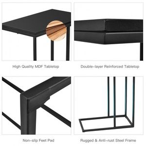 Tavolino da Caffè Minimalista con Piano in Marmo e Telaio in Acciaio Estensibile per Salotto e Divano - Product Image 5