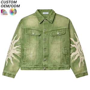 Veste en jean unisexe personnalisée 100% coton, style vintage décontracté, délavée foncée, automne-hiver, support OEM ODM pour la fabrication en gros - Product Image 4