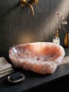 Lavabo en améthyste, lavabo en quartz rose, lavabo en œil de tigre, lavabo en onyx, lavabo en malachite, lavabo en bois pétrifié - Product Image 5