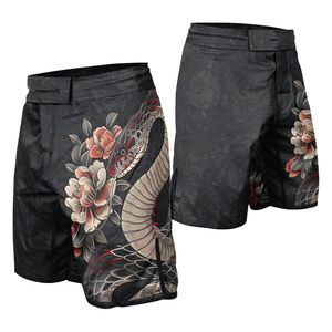 Shorts MMA sur mesure OEM unisexe pour entraînement d'arts martiaux, en polyester sublimé extensible dans les quatre sens, vente en gros d'usine OEM - Product Image 1