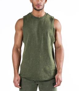 Camiseta sin mangas para hombre, estilo boxy, de secado rápido, de algodón acanalado, con logo personalizado, para verano, deporte, gimnasio, chaleco, top. - Product Image 1