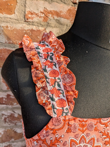 Robe imprimée à la main, fabriquée en Inde, robe en coton à imprimé en bloc, robe à volants pour femmes, cadeau pour femmes - Product Image 2