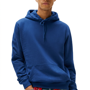 Sudadera con Capucha de Invierno Bordada, 80% Algodón, 20% Poliéster, Hombros Caídos, Cuello Cruzado, Puños y Dobladillo Acanalados, Verde Polvo - Product Image 1