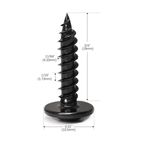 Tornillos autorroscantes de cabeza plana de acero GR5, rosca fina, zincados, métricos, con diámetro de cabeza de 10 mm para montaje en chapa de acero - Product Image 4