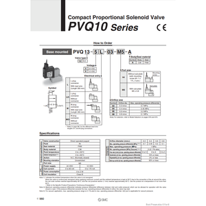 Électrovanne proportionnelle compacte SMC Pneumatics Vanne de commande PVQ13-6M-03-M5-A - Product Image 1