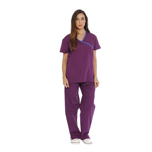 Ensemble de blouses et pantalons d'infirmière pour femmes, col en V, tissu sergé extensible respirant, uniformes d'infirmière par Waseem Impex - Product Image 1