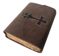Journal en cuir rustique jésus croix chrétienne fait à la main papier écologique cadeau de baptême religieux hommes voyage Gratitude Journal