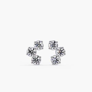 Pendientes de Oro Sólido de 14K de Primera Calidad con 6 Diamantes Cultivados en Laboratorio, 0.38CT, Engaste de Puntas, Certificado IGI, para Bodas, Aniversarios y Fiestas - Product Image 2