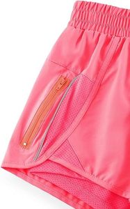 OEM <b>Women</b>’s High Waist Sports <b>Shorts</b> Breathable Quick Dry Workout Running <b>Shorts</b> <b>with</b> Mesh Inner Liner - Product Image 4