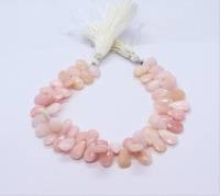 Perles d'opale rose naturelle facettées en forme de poire, 7x11 mm, perles d'opale rose, brin de perles d'opale rose de 8 pouces pour la création de bijoux