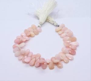 โอปอลสีชมพูธรรมชาติทรงลูกแพร์เจียระไน ขนาด 7x11 มม. ลูกปัดโอปอลสีชมพู 8 นิ้ว ร้อยเป็นเส้นสำหรับทำเครื่องประดับ - Product Image 4