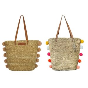 กระเป๋าโท้ท FESTIVA ทำจากหญ้าทะเลธรรมชาติ พร้อมตกแต่งด้วยพู่ด้านข้าง - Product Image 1