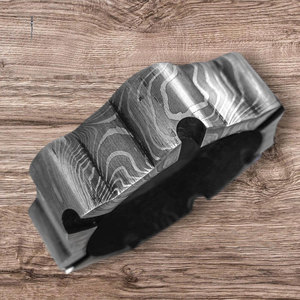 Cendrier en acier Damas robuste, design unique à couches superposées, cendrier en métal pour cigarettes et cigares, idéal comme cadeau pour fumeurs - Product Image 5