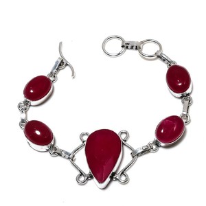 Ruby Gemstone <b>Bracelet</b> 925 Sterling Silver Handmade Jewelry Gift For Her Unisex Luxury Ruby <b>Bracelet</b> - Product Image 1